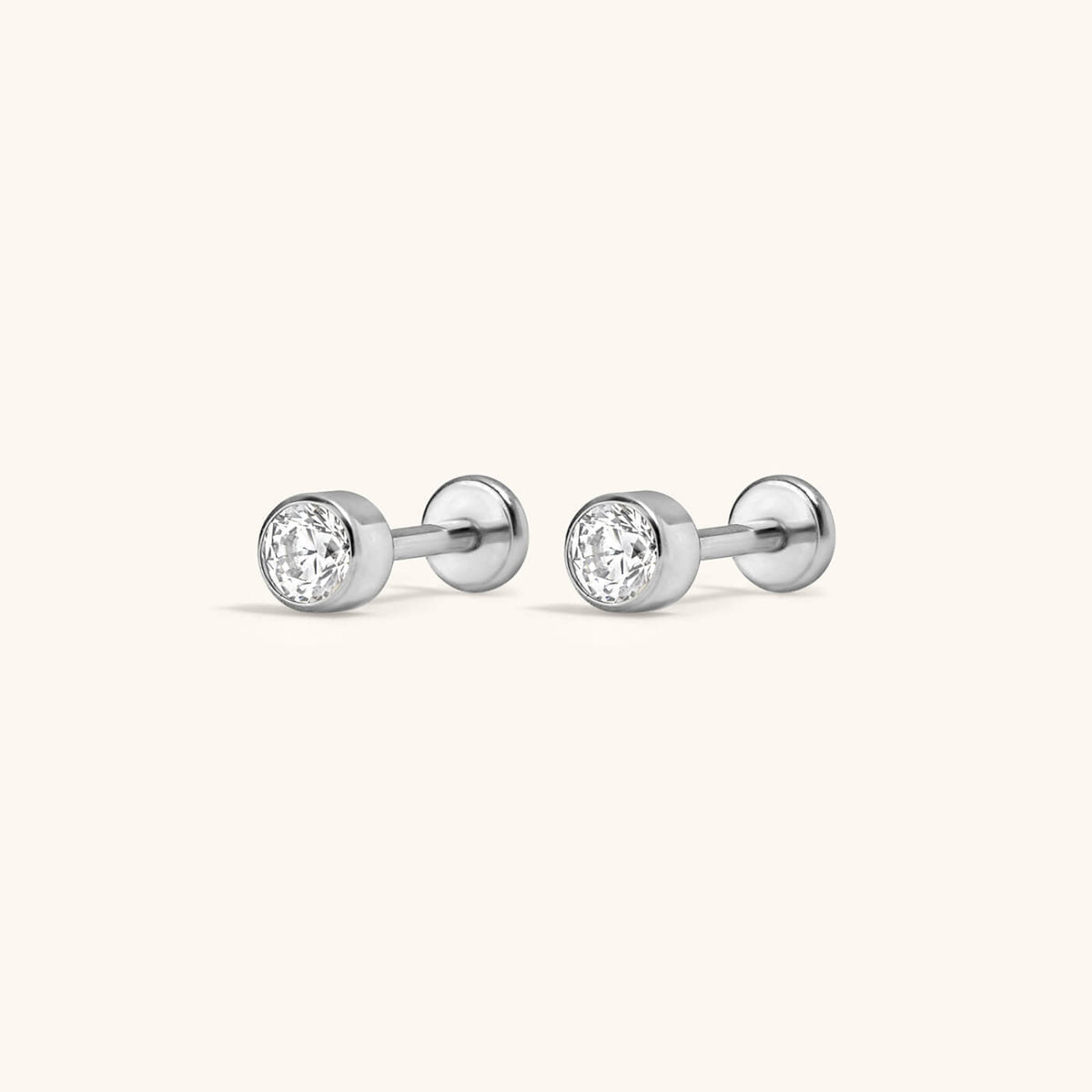 Celestial Crystal Bezel Solitaire Nap Earrings
