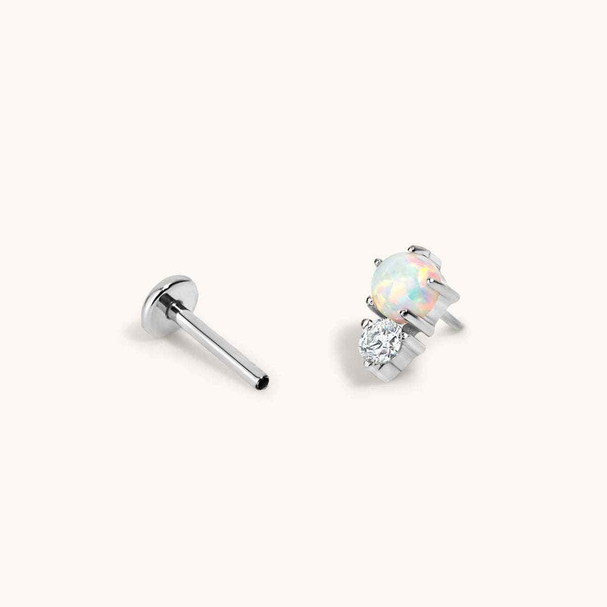 Wish and Hope Opal Push Pin Flat Back Earring