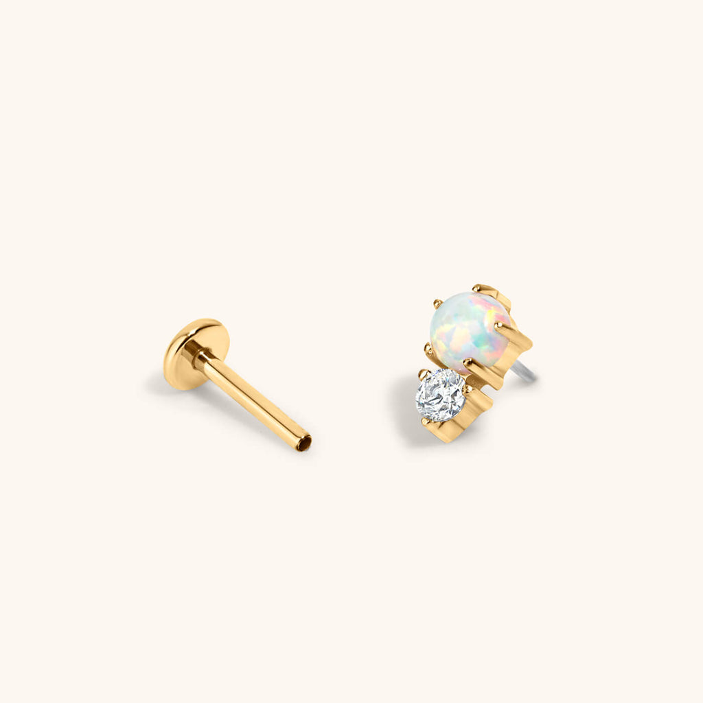 Wish and Hope Opal Push Pin Flat Back Earring