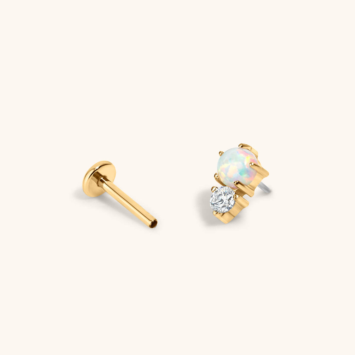 Wish and Hope Opal Push Pin Flat Back Earring