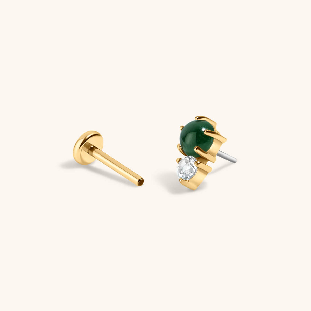 Jade and White Topaz Nap Earrings