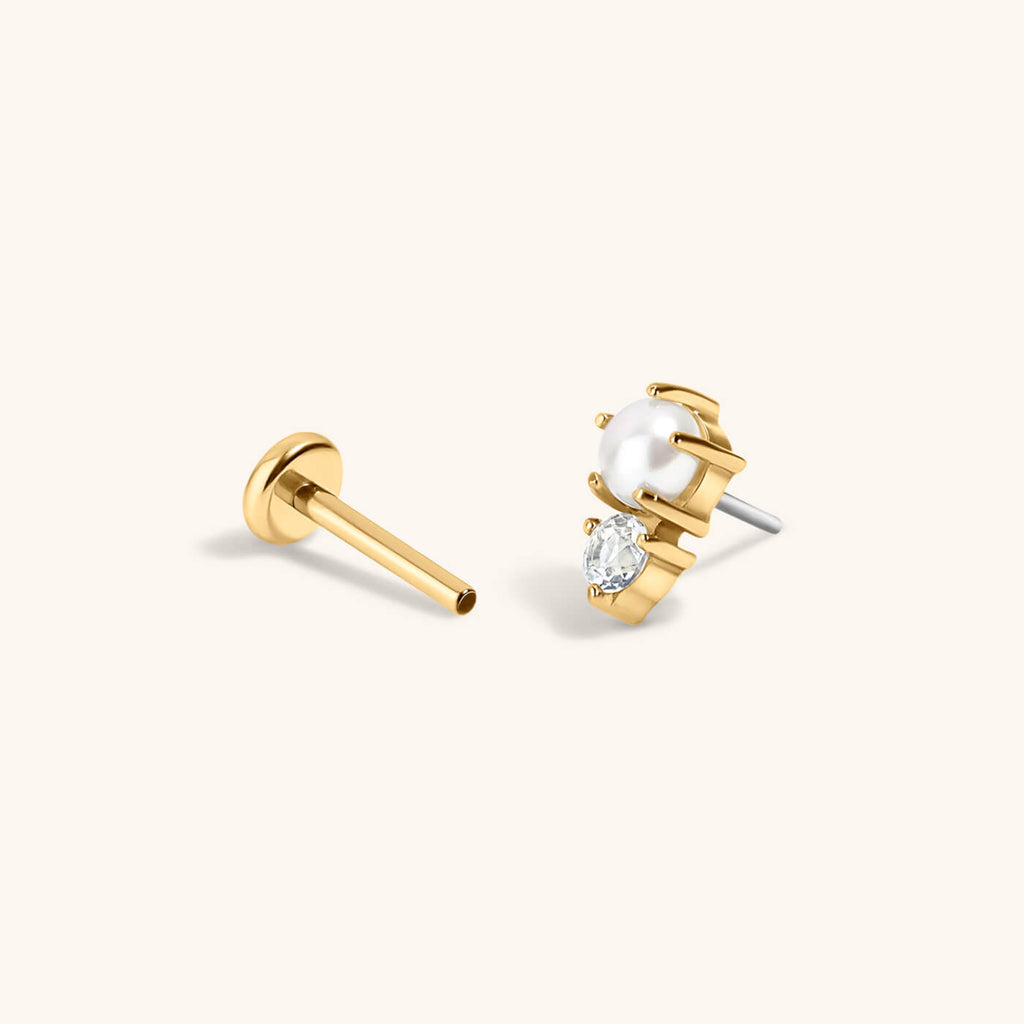 Pearl and White Topaz Nap Earrings