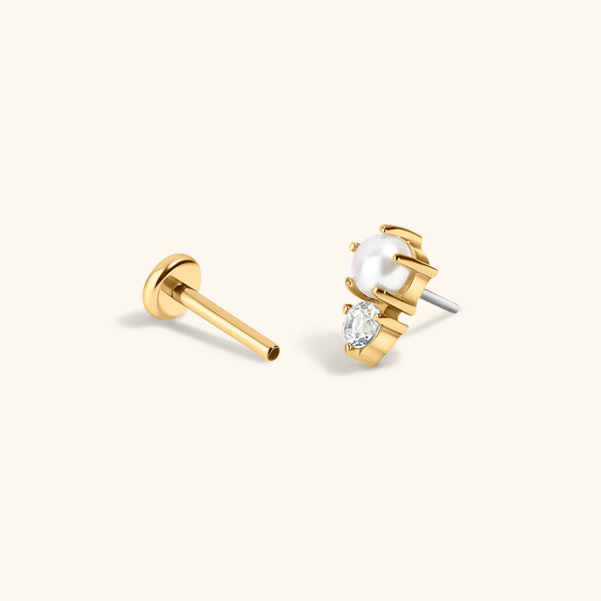 Pearl and White Topaz Nap Earrings