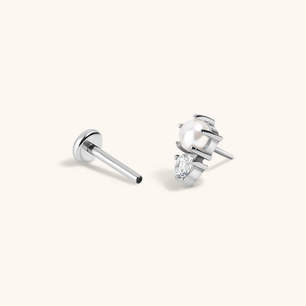 Pearl and White Topaz Nap Earrings
