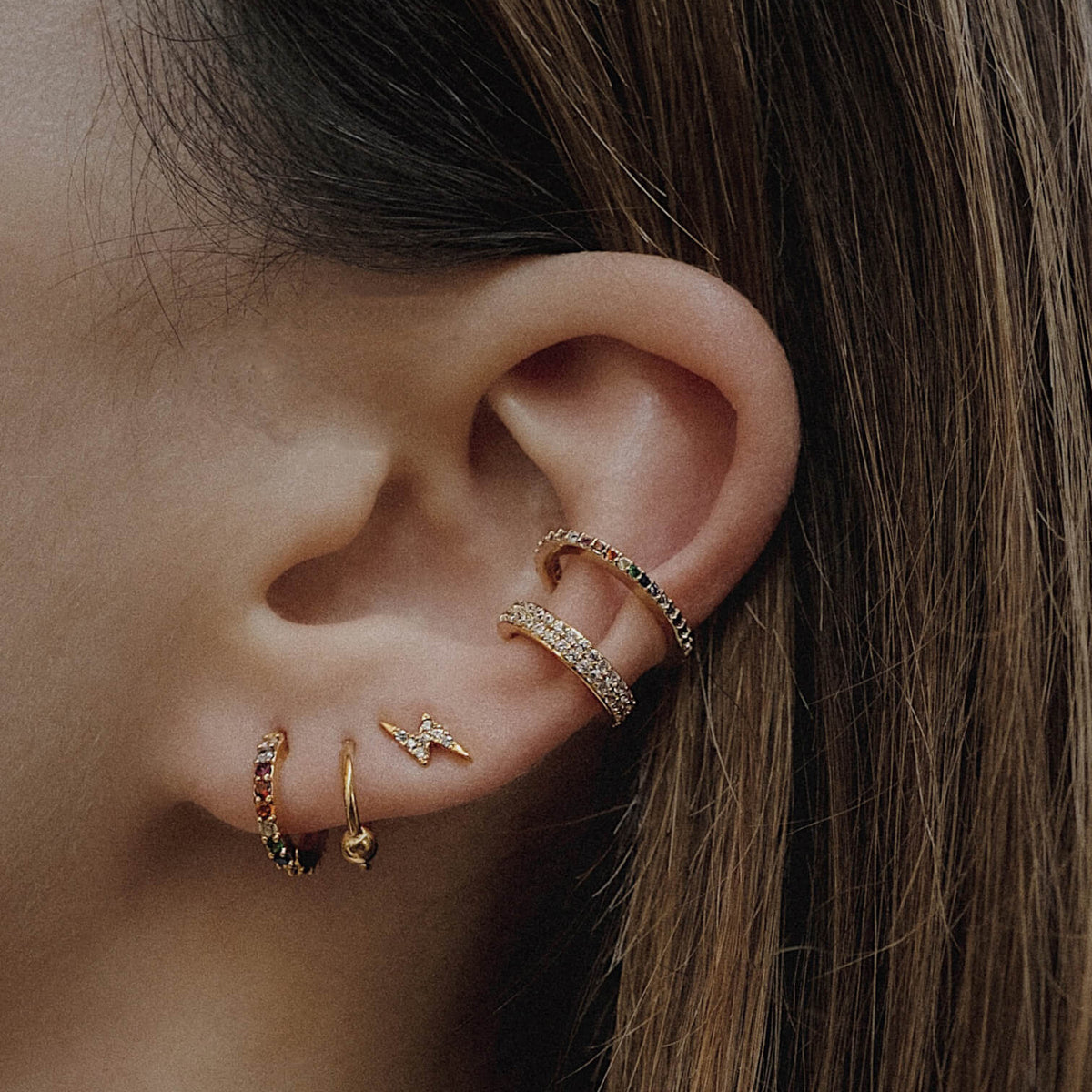 Pave Lightning Nap Earrings