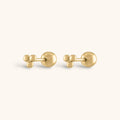 Trinity Ball Back Earrings in 14k Gold