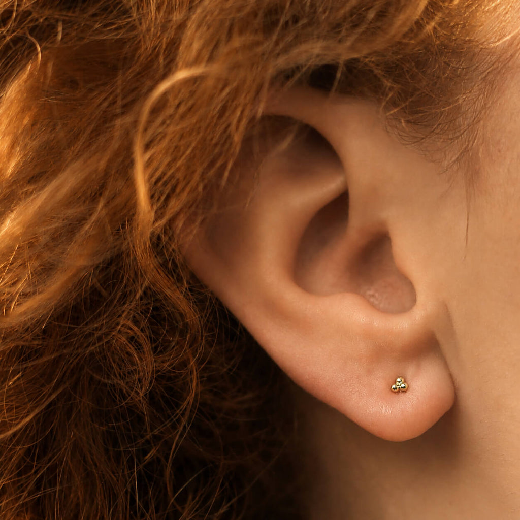 Trinity Push Pin Flat Back Earring